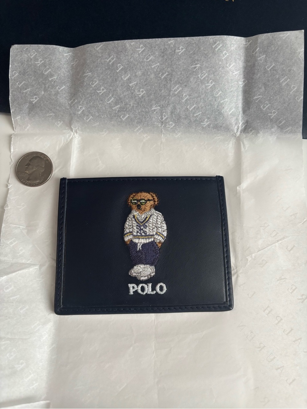 New RL Tennis🎾Sweater Bear Leather Card Holder- 4 compartments